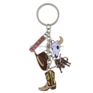 بيع بالجملة جديد رعاة البقر تكساس مجموعات رعاة البقر الغربية رعاة البقر قبعة الحذاء سلاسل المفاتيح مع بو الجلود شرابة - Product Image 2