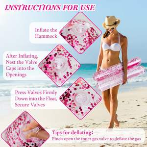 Flotador de Piscina de Malla de PVC con Brillo Rosa, Hamaca Inflable para Agua - Product Image 4
