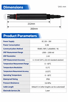 Capteur ORP industriel RS485 WiFi LoRaWAN 4G IP68, moniteur de qualité de l'eau ORP pour le traitement des eaux usées