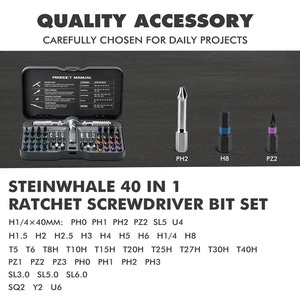 40 in 1 Ratchet <b>Screwdriver</b> <b>Set</b> Multifunctional Steel <b>Bit</b> Magnetic Screw T T-shaped Torque Handle Repair Manual Tools 40 in 1 to - Product Image 6