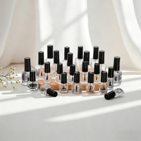 Flacon vide pour vernis à ongles, design personnalisé, en verre, avec bouchon et pinceau intégrés pour l'application du maquillage des ongles