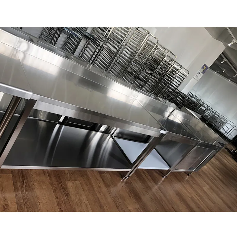 Premium kalite paslanmaz çelik ticari mutfak endüstriyel çalışma masası