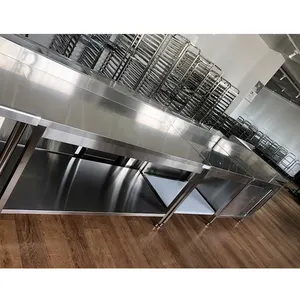 Mesa de trabajo industrial de cocina comercial de acero inoxidable de calidad Premium
