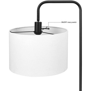 Minimalist Floor <b>Lamp</b> White Cylindrical <b>Shade</b> Metal Base E26 LED 58 Inch Cold White Light Dimmable High CRI 90 Residential - Product Image 2