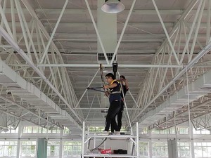 3m <span class=keywords><strong>10</strong></span> <span class=keywords><strong>ft</strong></span> ticari geniş açıklıklı tavan HVLS hayranları için spor salonu PMSM Motor 6 bıçakları dev endüstriyel tavan vantilatörleri
