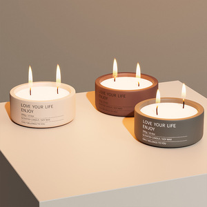 Venta al por mayor vela perfumada de cerámica de lujo etiqueta personalizada velas vacías tarros para la decoración del hogar - Product Image 3