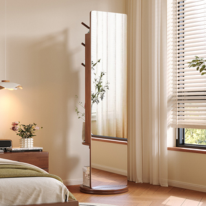 Espejo de cuerpo entero moderno de madera maciza con perchero giratorio y tocador <span class=keywords><strong>para</strong></span> dormitorios y hoteles/apartamentos - Product Image 1