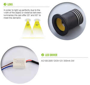 Recessed 컷 아웃 35mm 5w 쿨 화이트/따뜻한 화이트 미니 알루미늄 led 스포트 라이트 좁은 빔 - Product Image 4
