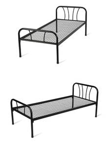 Металлическая черная односпальная кровать, мебель для взрослых - Product Image 2