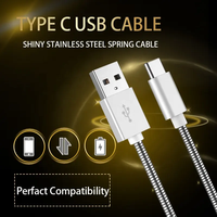 NOUVEAU Câble de type C tendance Charge rapide en acier inoxydable Câble de données OEM Chargeur USB pour ordinateur portable Téléphone portable Téléphone portable