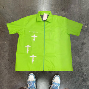 <span class=keywords><strong>Camicia</strong></span> in <span class=keywords><strong>Pelle</strong></span> Personalizzata, <span class=keywords><strong>Giacca</strong></span> Bomber con Zip, T-shirt a Maniche Corte per Uomo, <span class=keywords><strong>Camicia</strong></span> in <span class=keywords><strong>Pelle</strong></span> PU con Patch Ricamata - Product Image 5