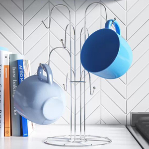 Hiện Đại Chrome Dây Kim Loại Bền Đa Chức Năng Cà Phê Cốc Chủ 8-Ly Đứng Cây Cup Tổ Chức Kệ Nhà Bếp Văn Phòng Khách - Product Image 5