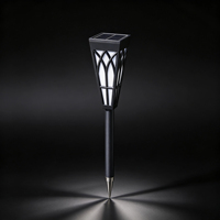 Lampe solaire étanche de style torche à piquet avec effet flamme pour jardin et extérieur, en PC et aluminium