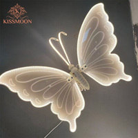 Éclairage paysager extérieur LED dynamique en forme de grand papillon, résistant à la pluie, pour mariage et fête, vente en gros