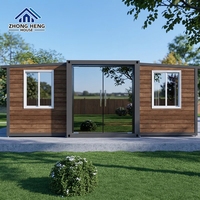 Casa Contenedor de Acero Modular Prefabricada Moderna de 20 pies, Expandible de Doble Ala, Lujo, Plegable, Portátil, Móvil, Pequeña, Tipo Almacén