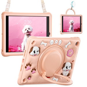 <span class=keywords><strong>Prix</strong></span> usine haute qualité 3D Cartoon 360 Rotation étui robuste avec poignée et bandoulière pour <span class=keywords><strong>iPad</strong></span> 9e génération 10.2 pouces - Product Image 1