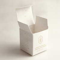 Boîte en carton de papier coton sans plastique, gaufrée, au toucher doux, pour emballage cadeau crème