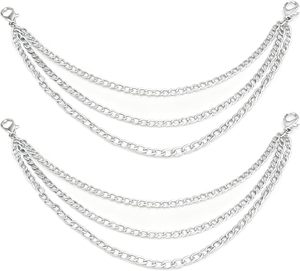 Cadenas de perlas doradas para zapatos, dijes para botas, cadenas de joyería para cordones de zapatos, dijes para bolsos, accesorios punk para zapatos para mujer y niña - Product Image 1