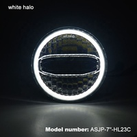 Phare LED rond de 7 pouces, 108W, 6500LM, H4 Halo DRL, phare à bordure en cristal pour Jeep Wrangler, camion, moto, DOT