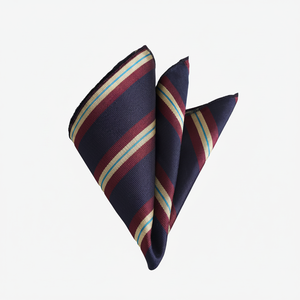 Foulard en jacquard à rayures bleu marine et jaune - Product Image 2