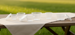 Contenitore Monoporzione Trasparente in PP da 0,75 Oz con Coperchio, Monouso, Impilabile, per Asporto, Senza BPA, per Mantenere la Freschezza, Moderno - Product Image 2