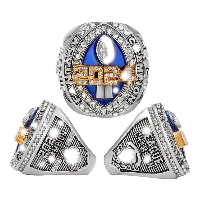 Championship Gold MVP Most Valuable Player Trophy Ring Award Gift Prize with Display Neck Chain and Stand Championship Rings