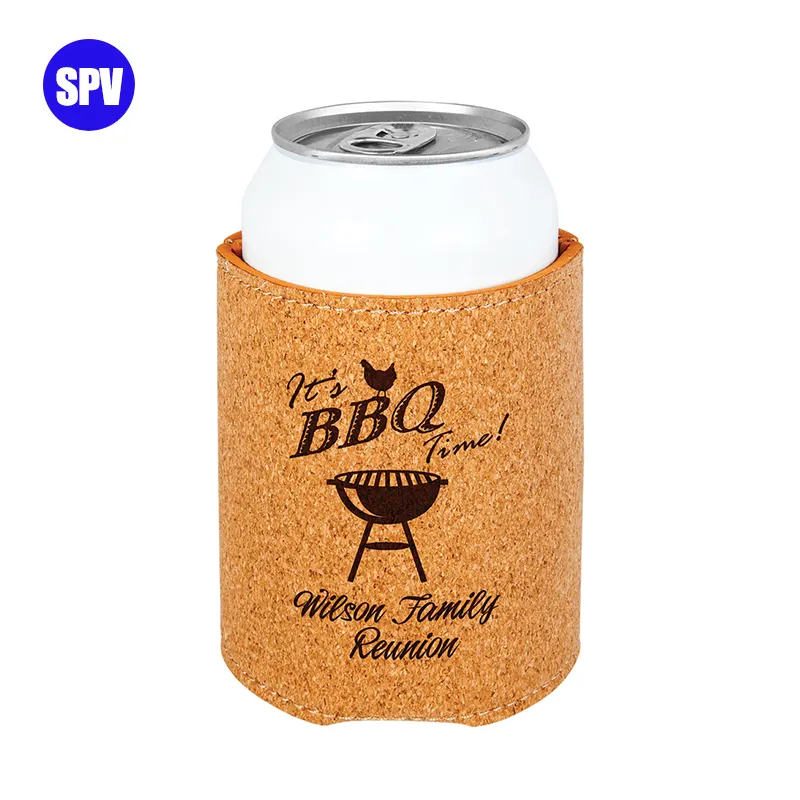 Laser able Kunstleder Hochzeits bevorzugung 12oz Slim Soda Getränkedosen Bier Koozies Flaschen hülle Custom Insula ted Skinny Beer Can Cooler