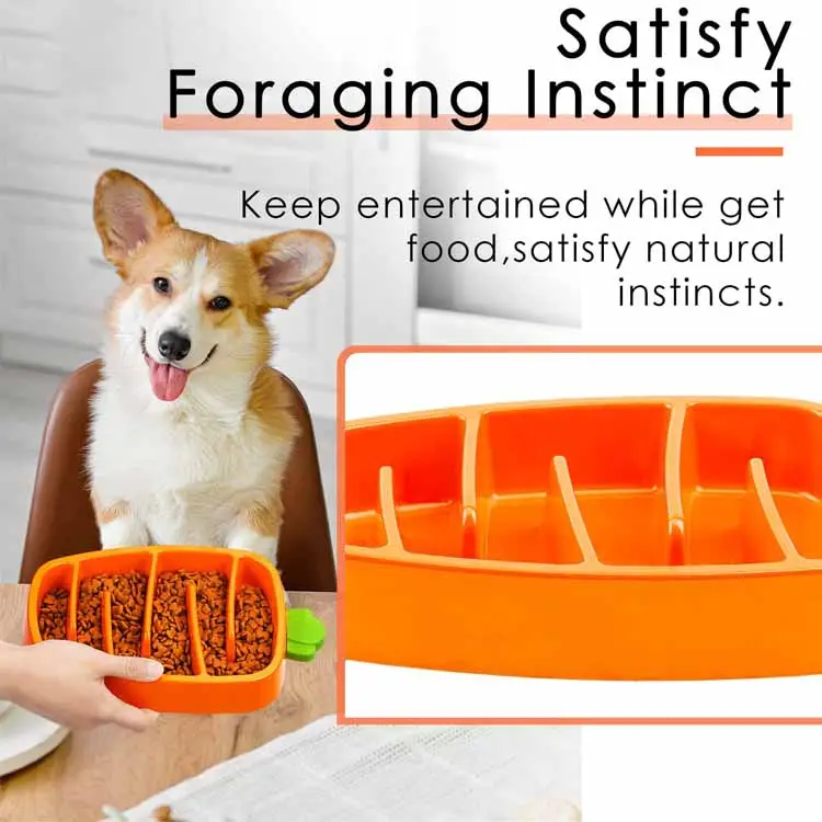 Милая популярная дизайнерская Интерактивная миска для домашних животных, миска в форме моркови, маленькая кормушка для животных, как собака, кошка, хомяк