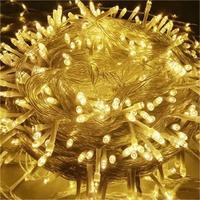Guirlande lumineuse de Noël multicolore pour l'intérieur et l'extérieur, à piles, étanche, 8 modes, fil en PVC transparent