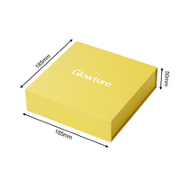 Boîte cadeau magnétique pliable personnalisée jaune avec insert en carton divisé sur mesure, boîte rigide plate pour coffret cadeau de tubes cosmétiques