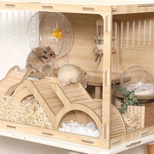 Kit de Muebles Expandibles de Madera para Jaula de Hámster, Incluye Puentes, Plataformas y Escondites para un Entorno de Juego Seguro e Interactivo - Product Image 3