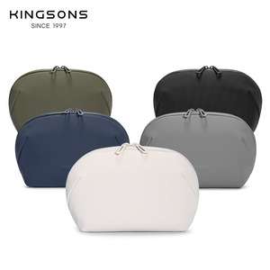 Kingsons Cosmetic Bag Multi-Function Zipper Makeup Storage Pouch Everyday Use Solid Color - Product Image 1
