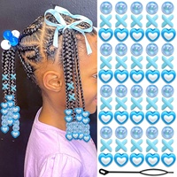 60 Perles pour Cheveux pour Enfants, Grandes Perles pour Tresses et Dreadlocks, Accessoires Multi-formes, Perles pour Cheveux pour Femmes et Filles