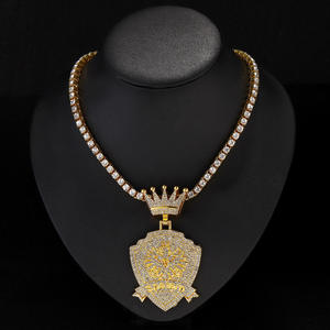 PD3007盾冠吊坠，配有网球链斯蒂特·科鲁纳·普里维斯基·5毫米·泰尼索维·雷特斯·纳尔德尔尼基·达姆 - Product Image 4