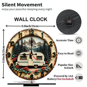 Round Wooden <b>Wall</b> <b>Clock</b> 25x25Cm <b>Silent</b> Non Ticking Home Decoration <b>Clock</b> - Product Image 3