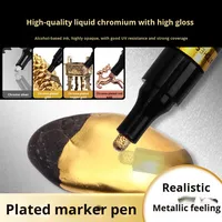 Marqueur permanent Guangna 843 à effet miroir chromé brillant, peinture réfléchissante à base d'huile, stylo DIY pour modèle Gundam, argent électroplaqué métallique