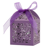 Boîtes cadeaux en forme de cœur découpées au laser pour mariage, fête, bonbons, chocolats, douche nuptiale avec rubans
