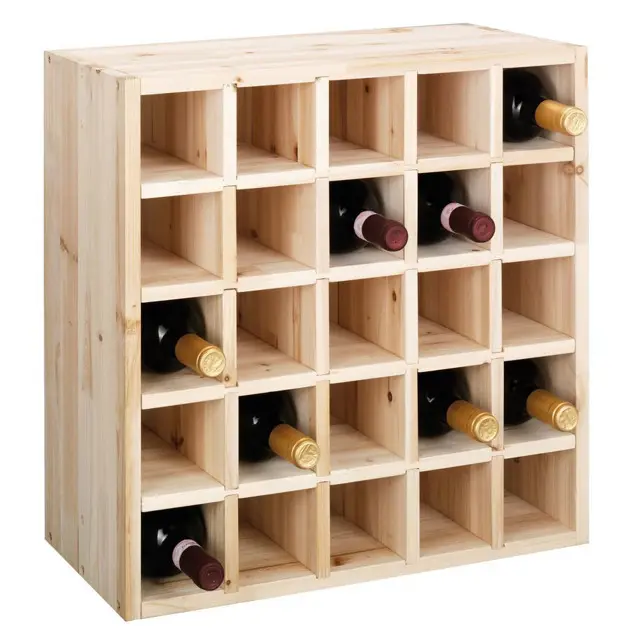 Heißer Verkauf 25 Flaschen Würfel moderne Wein regale Regal Holz Weinflaschen halter Rack für zu Hause oder Keller