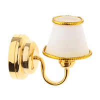 Mini applique murale décorative, modèle de lampe murale à bordure dorée pour maison de poupée à l'échelle 1:12, pour la décoration de scènes