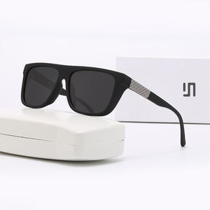 Nouvelles lunettes de soleil polarisées pour hommes, monture carrée noire, UV400, anti-éblouissement, verres TAC, matériau PC - Product Image 3
