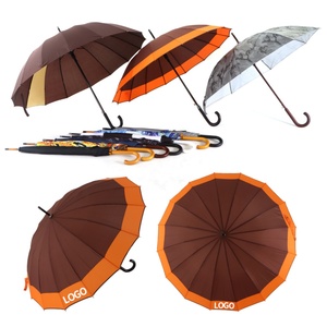 Factory Wholesale Rain <b>Umbrella</b> Straight 16 Bones Ribs Windproof Super Strong <b>Umbrellas</b> Arc Length 46 in - Product Image 5