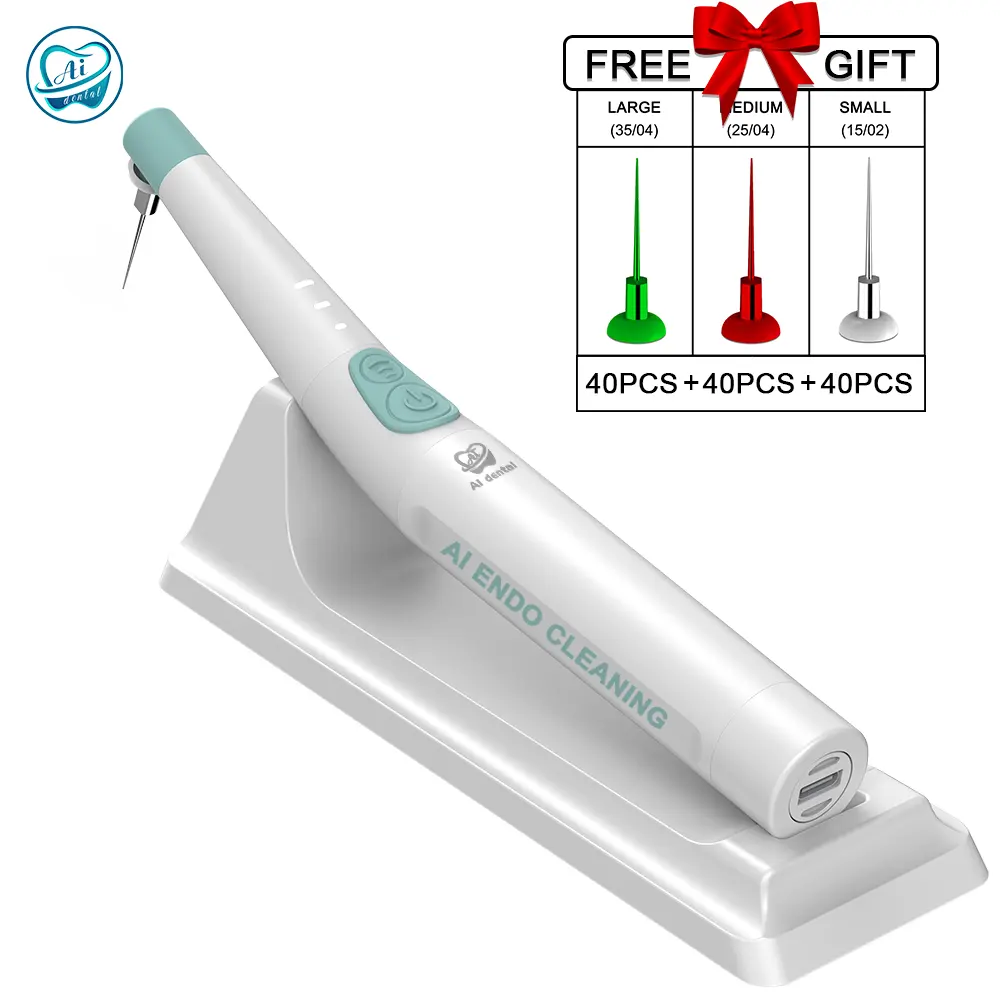 AI-Endo-CL Dental Teeth Cleaning Endodontic Treatment Cordless Sonic handpiece with 3-speed Activator Tips for Root Canal System