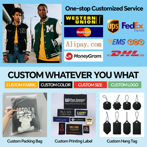 OEM LOGOTIPO Personalizado Ropa Deportiva Bordado Casual Béisbol Vintage Letterman Varsity Tallas Grandes Chaquetas para Hombres - Product Image 5