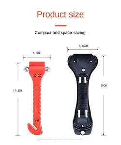 Outil d'évacuation d'urgence 2-en-1 en métal pour voiture, brise-vitre en acier et coupe-ceinture de sécurité dissimulé pour le sauvetage en cas d'incendie et de submersion - Product Image 2