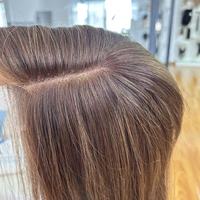 Envío Rápido, Topper de Cabello Humano Natural con Encaje HD 7*8, con Reflejos, 18 Pulgadas para Mujer, Calidad Estable, Precio de Fábrica, se Adapta a la Piel