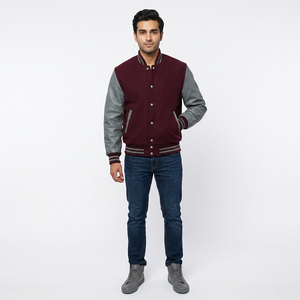 FINER THREADS Custom Canvas Winter Varsity <b>Jacket</b> <b>for</b> <b>Men</b> Unisex Stand Collar Front Logo 100% Cotton Windproof Breathable - Product Image 1