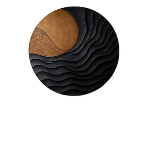 Scultura Murale <span class=keywords><strong>in</strong></span> <span class=keywords><strong>Legno</strong></span> Organico Rotonda, Arte Astratta Intagliata a Mano per Interni Moderni - Product Image 1
