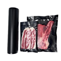Groothandel BPA-vrije Food Saver Textuur Geëmbosseerde Vacuümzakken Transparant/zwarte Rollen voor gebruik in de keuken