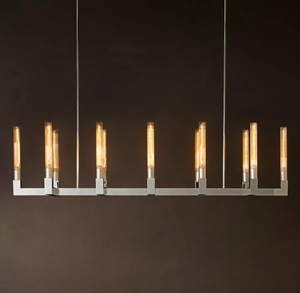 American Villa Salon Salle à manger Cuisine Linéaire <span class=keywords><strong>Rectangulaire</strong></span> <span class=keywords><strong>Suspension</strong></span> Lampe Branche Laiton <span class=keywords><strong>Suspension</strong></span> <span class=keywords><strong>Lustre</strong></span> - Product Image 6