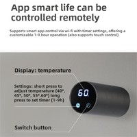 Rak Handuk Elektrik Baja Tahan Karat 304 Abu-abu Gunmetal Pemanas Serat Karbon WiFi Termostat Pintar Sentuh Digital IPX4 Tahan Air